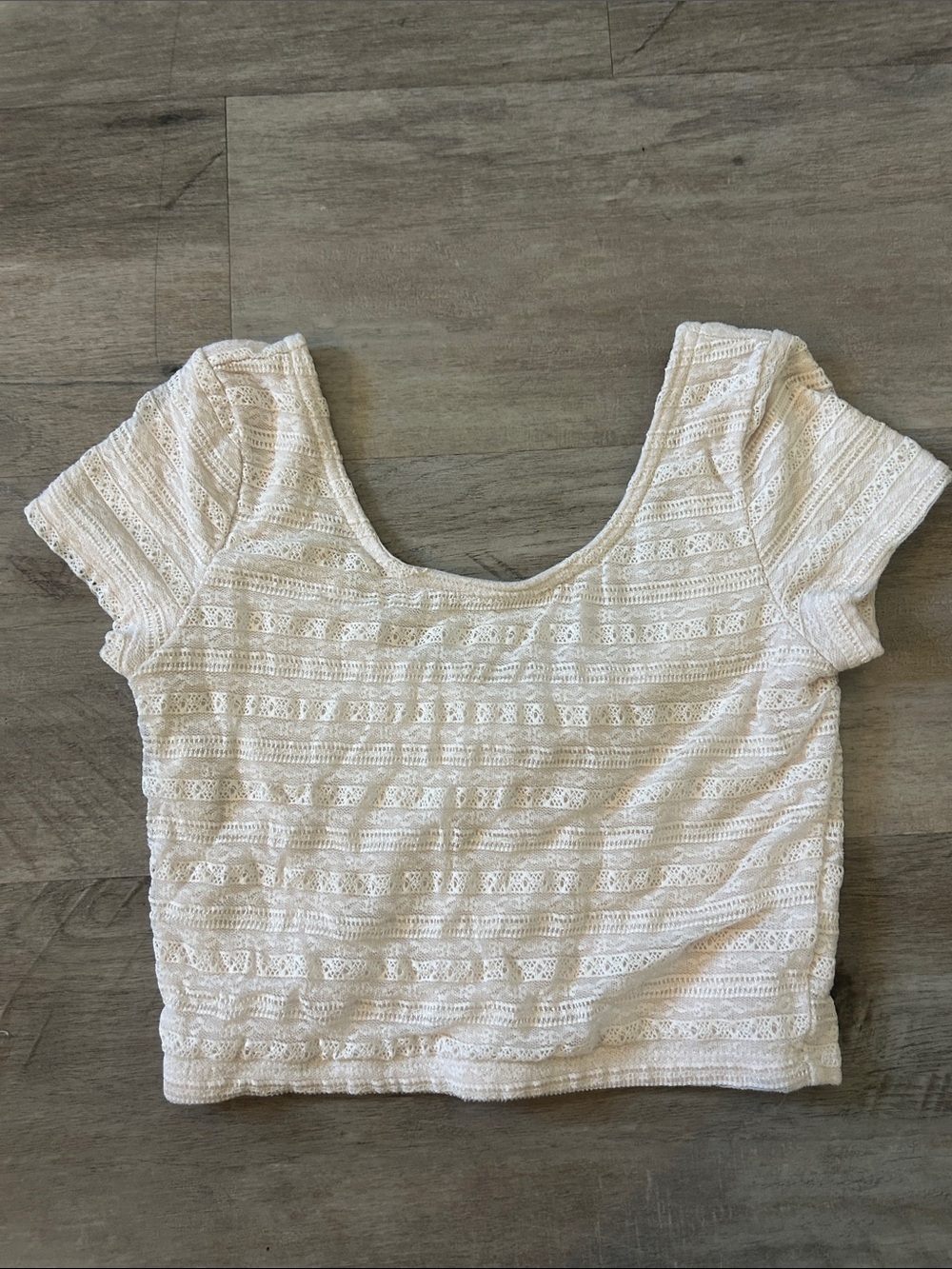 Aeropostale White Lace Scoop Crop Top